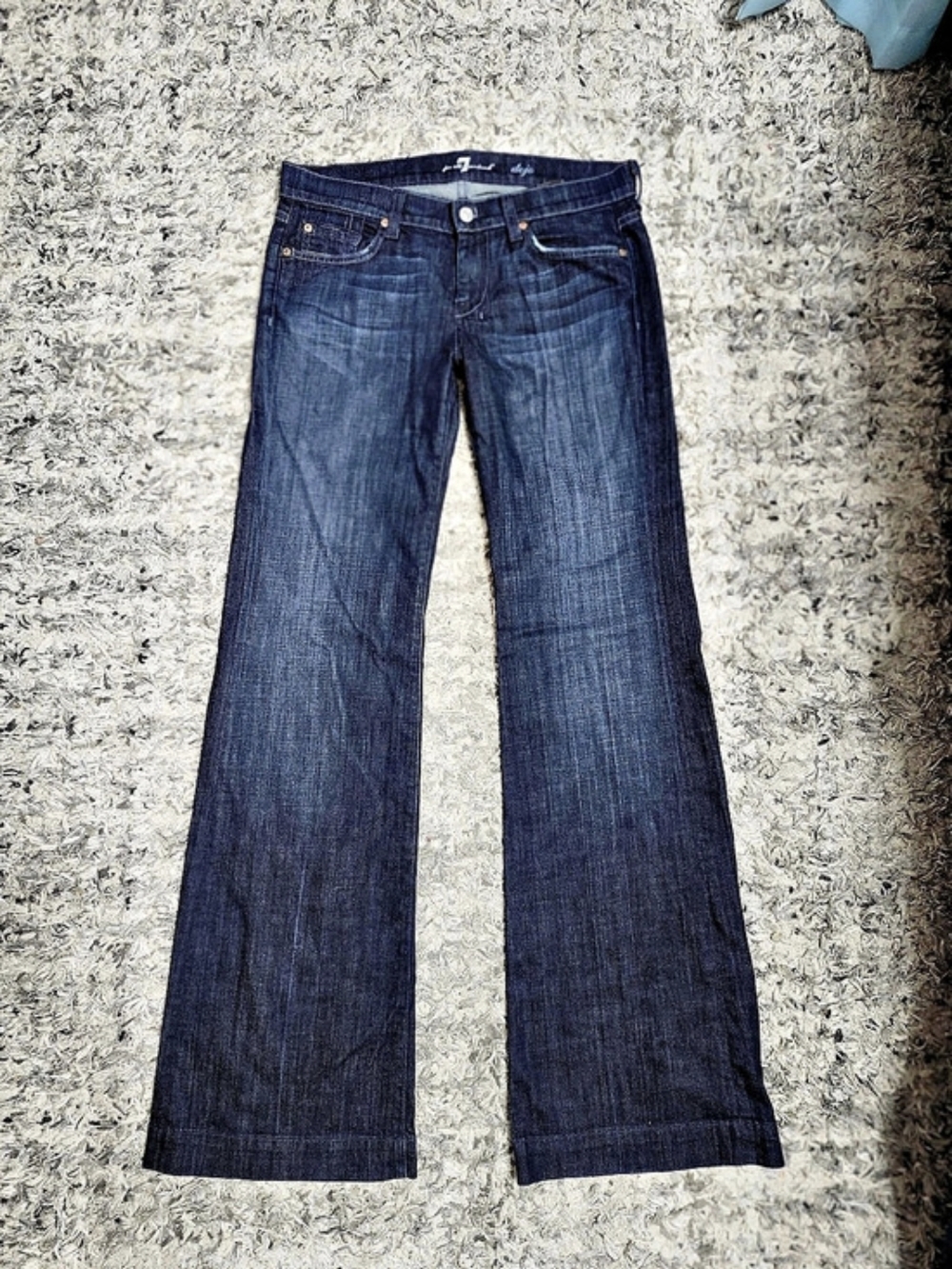 7 For All Mankind Dojo Jeans Flare Jeans Dark Blue Waist 29